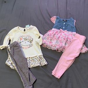 Dresses with leggings.